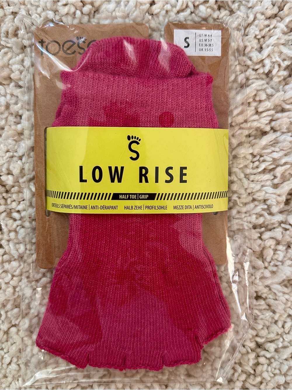TOESOX S Low Rise Half-Toe Grip Socks — Hot Pink
